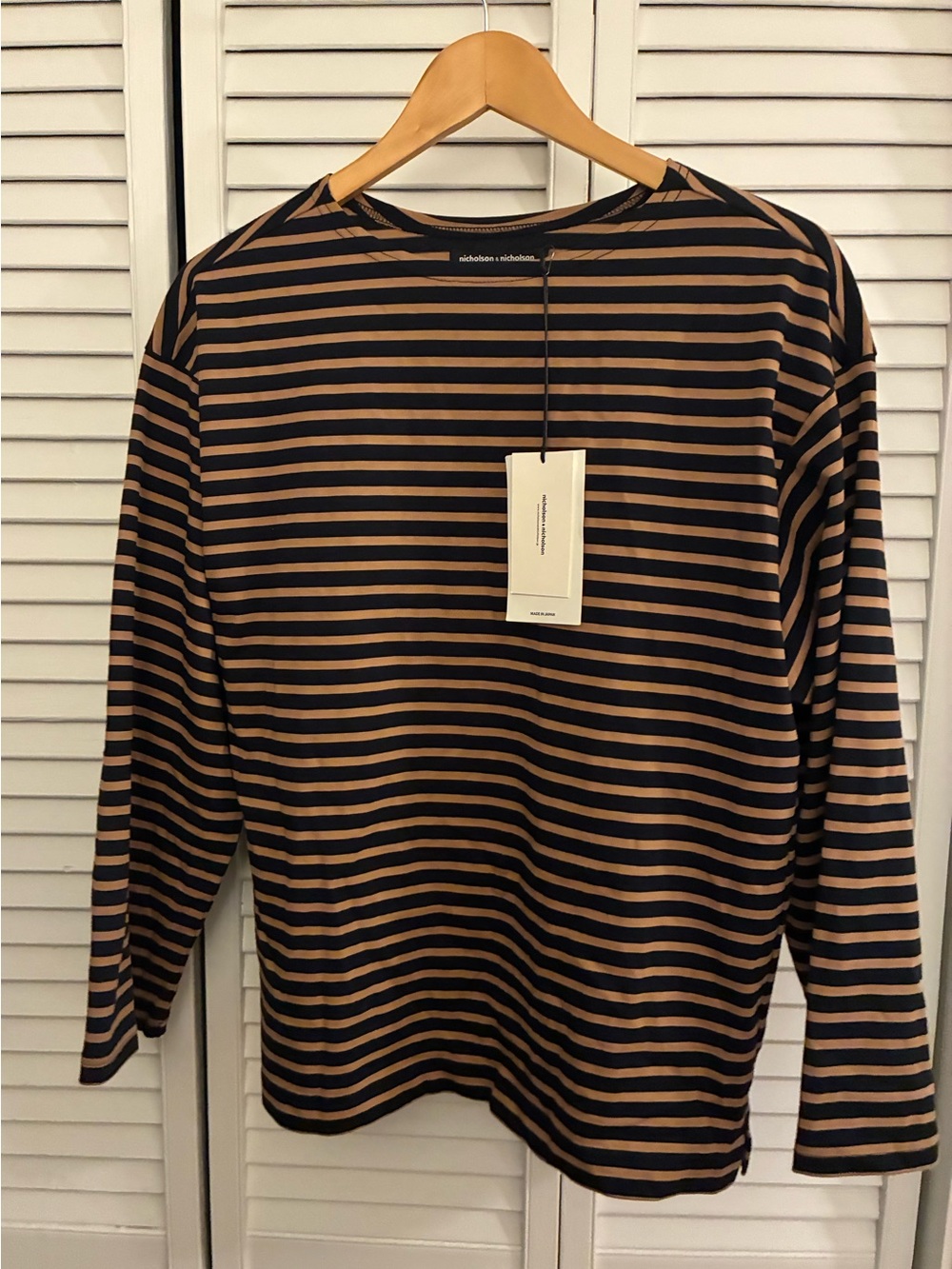 Women’s Navy & Charcoal Striped Long Sleeve Shirt